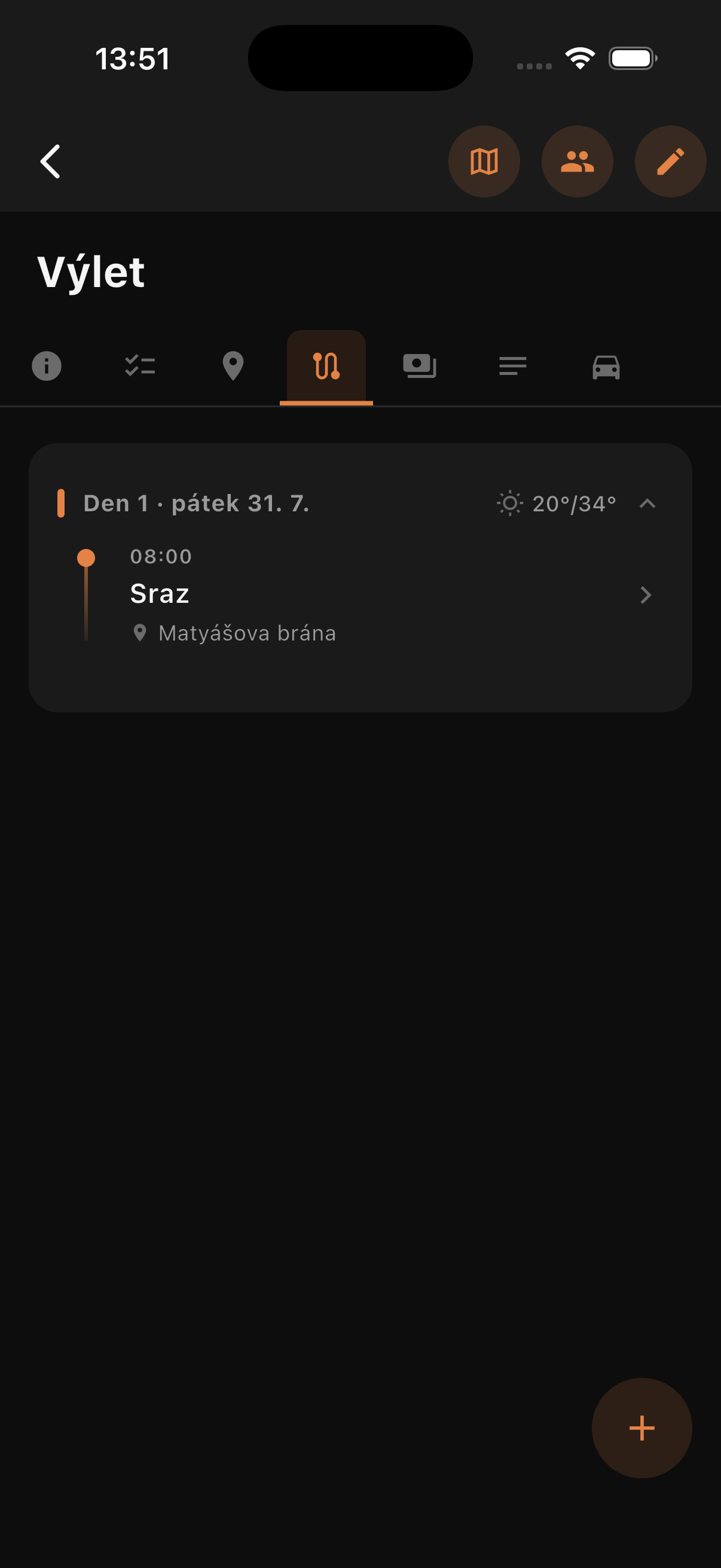 Tripeo app preview – itinerary