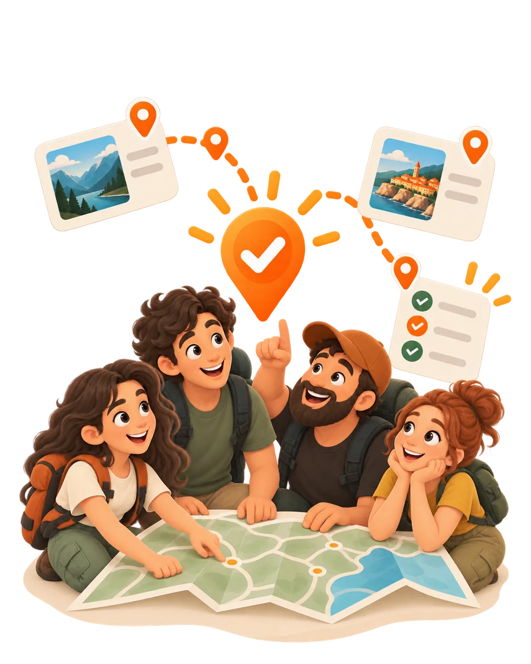 Friends planning an event together